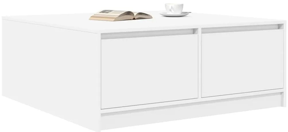 Mesa de centro com gavetas 100x100x40 cm branco