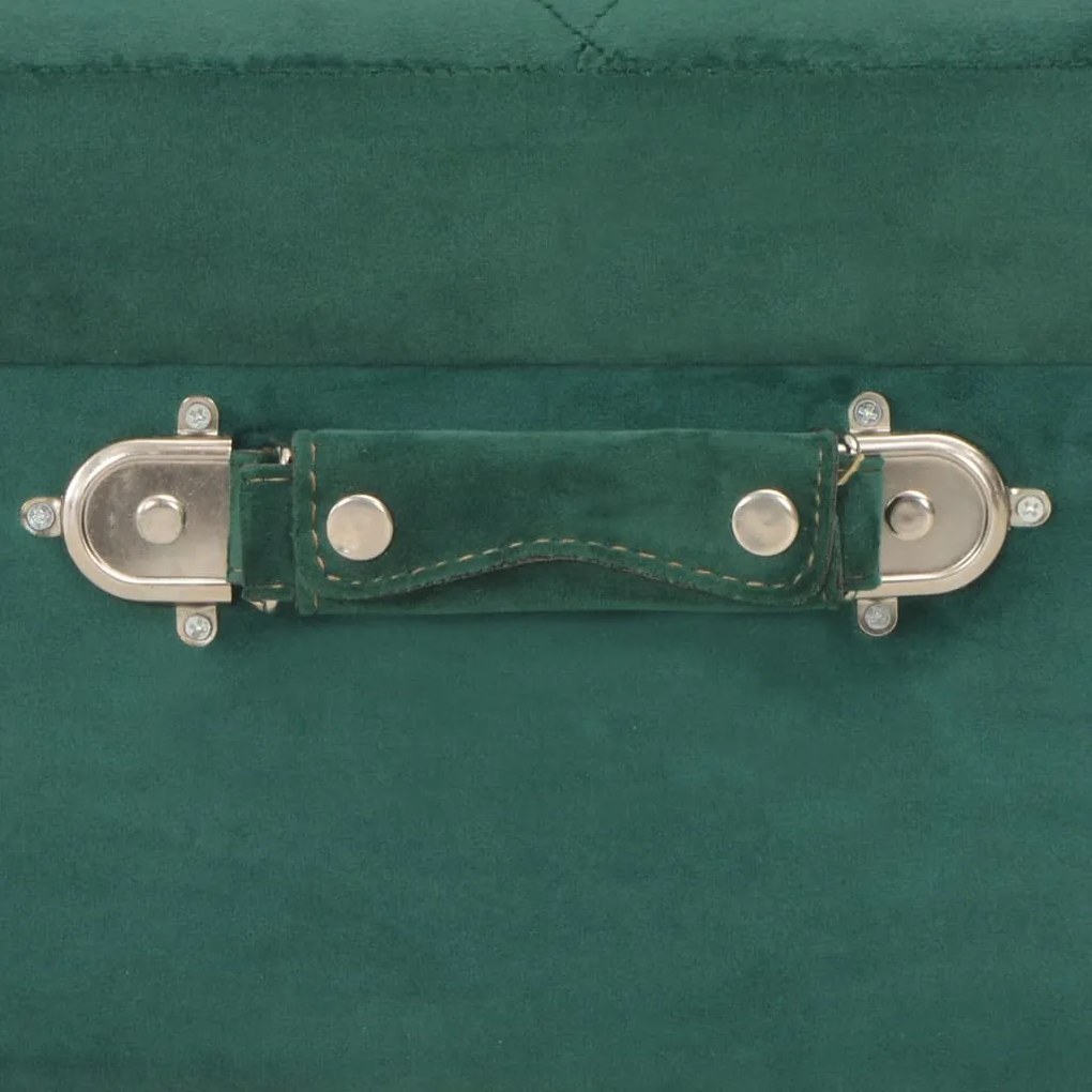 Banco de arrumação 40 cm veludo verde