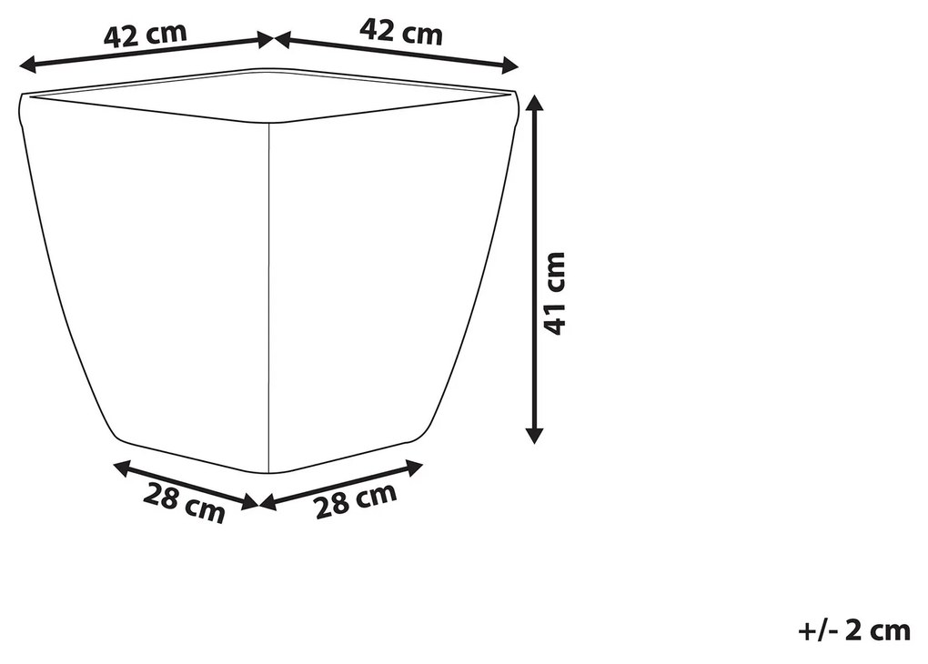 Vaso para plantas prateado 42 x 42 x 41 cm ASTRAS Beliani
