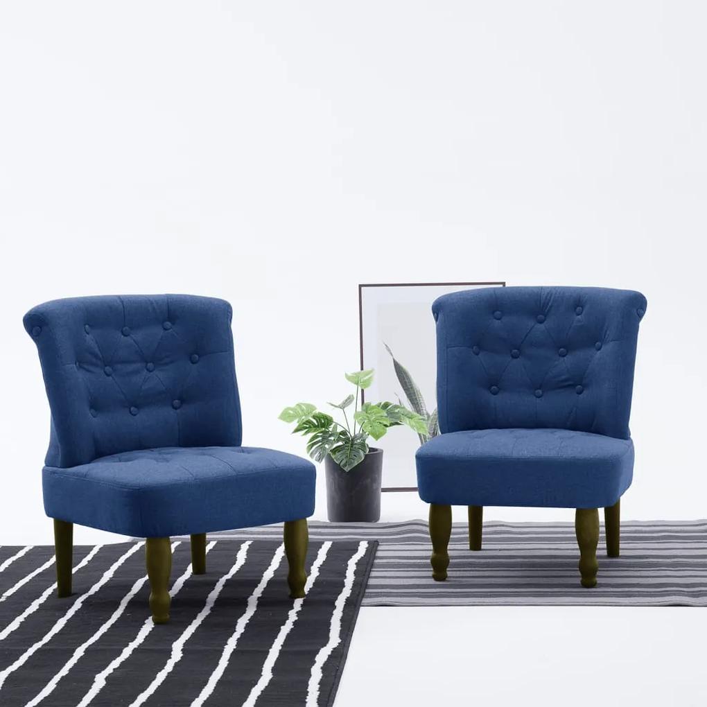 282125 vidaXL Cadeira francesa tecido azul