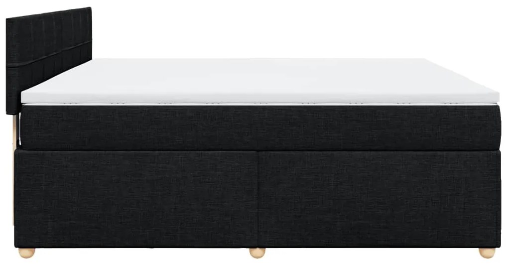 Cama com molas/colchão 180x200 cm tecido preto