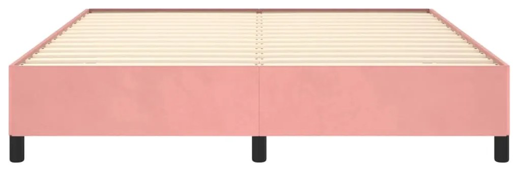 Estrutura de cama 160x200 cm veludo rosa