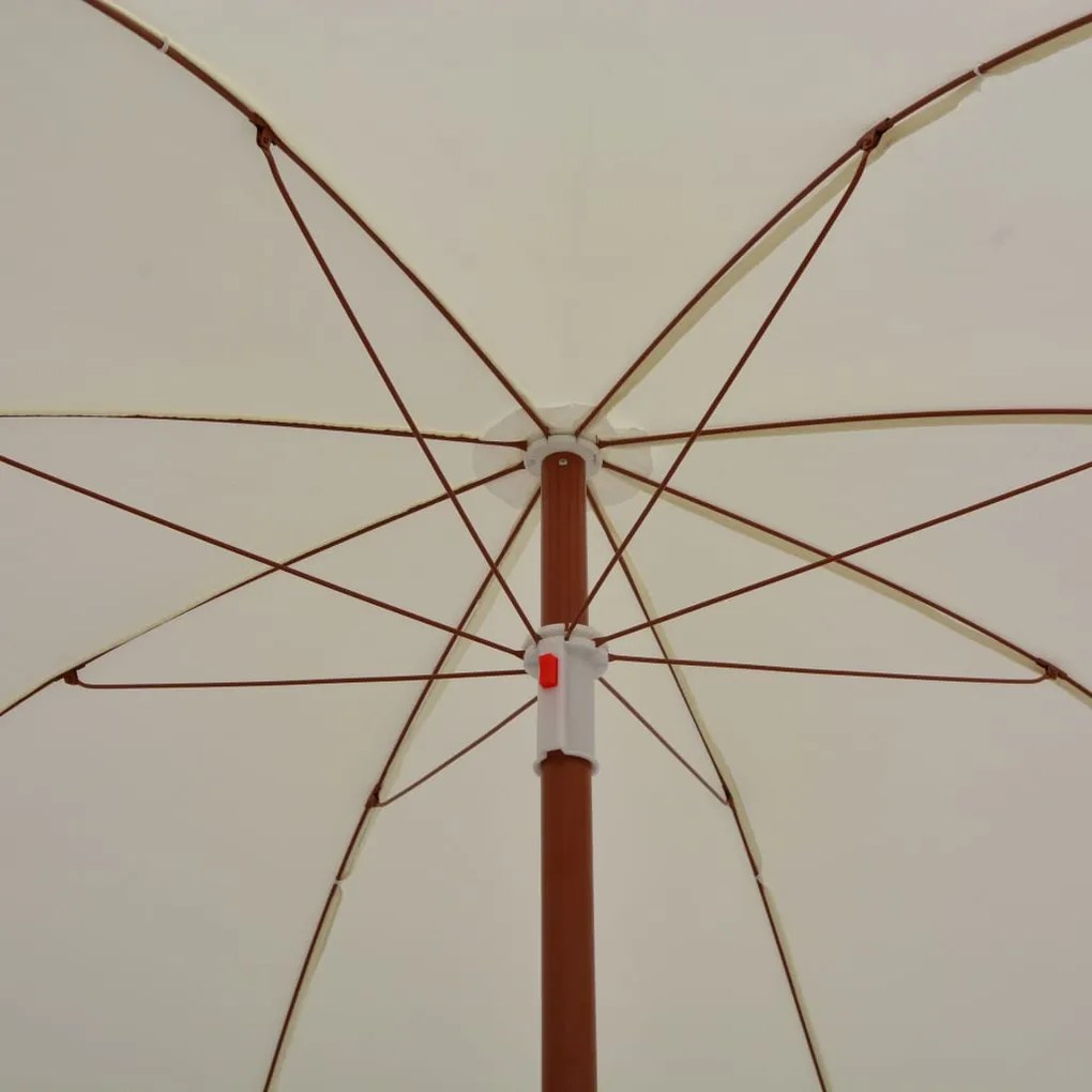 Guarda-sol de jardim com poste de aço 180 cm cor areia