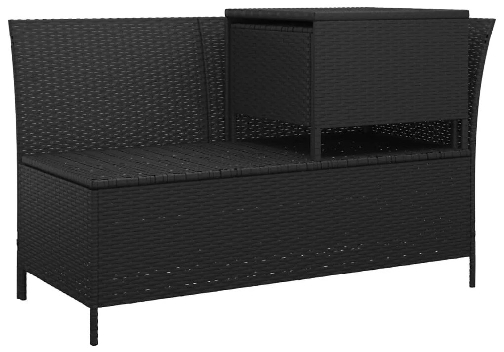 3 pcs conjunto lounge de jardim c/ almofadões vime PE preto