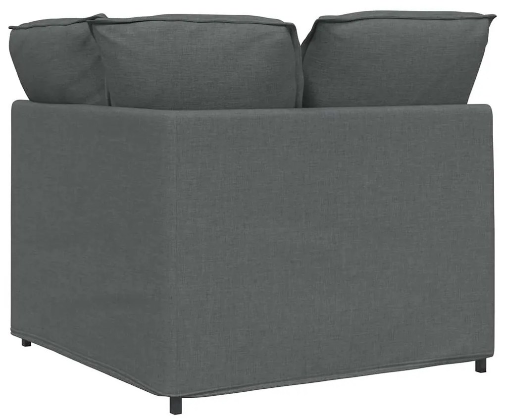Módulo de sofá canto com almofadas 100 cm cinzento-escuro