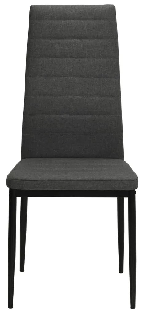 Cadeiras de jantar 4 pcs tecido cinzento-escuro