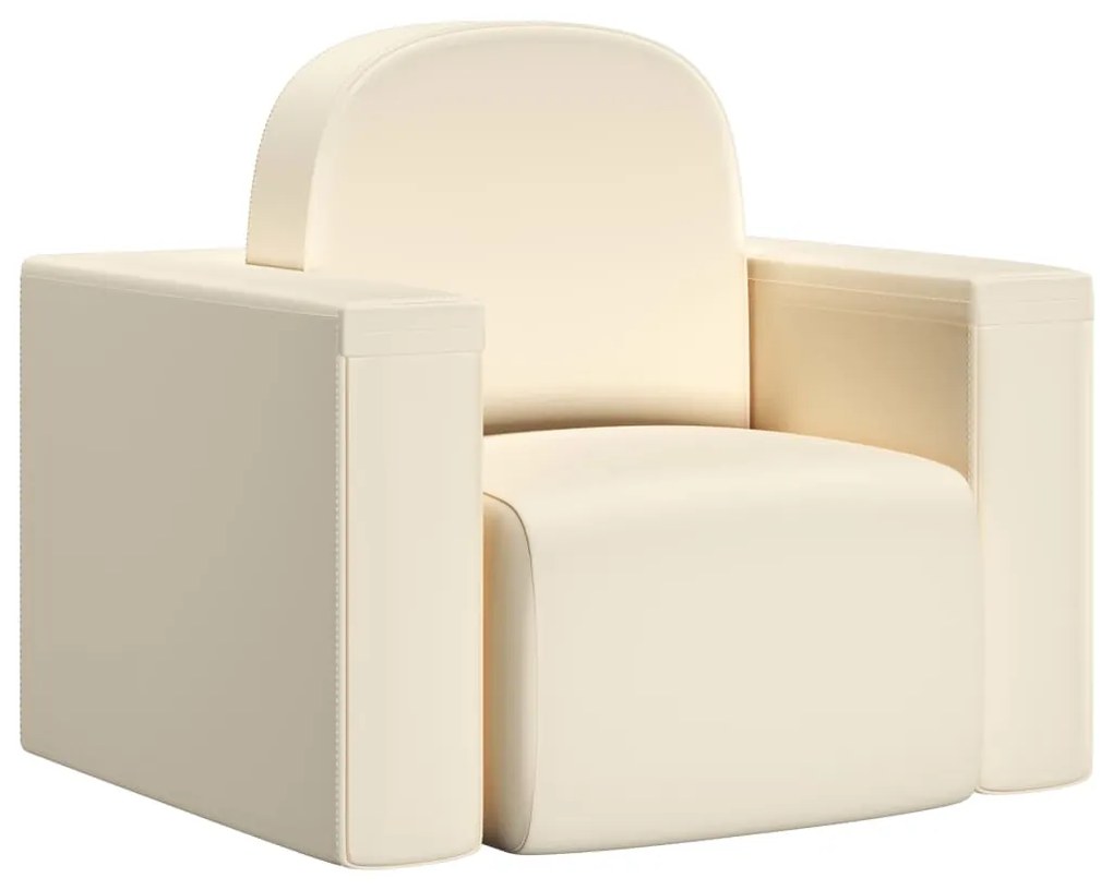 325516 vidaXL Sofá infantil 2-em-1 couro artificial branco