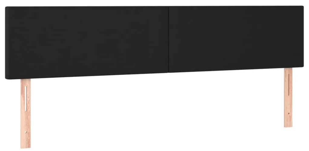 Cabeceira de cama c/ LED couro artificial 160x5x78/88 cm preto