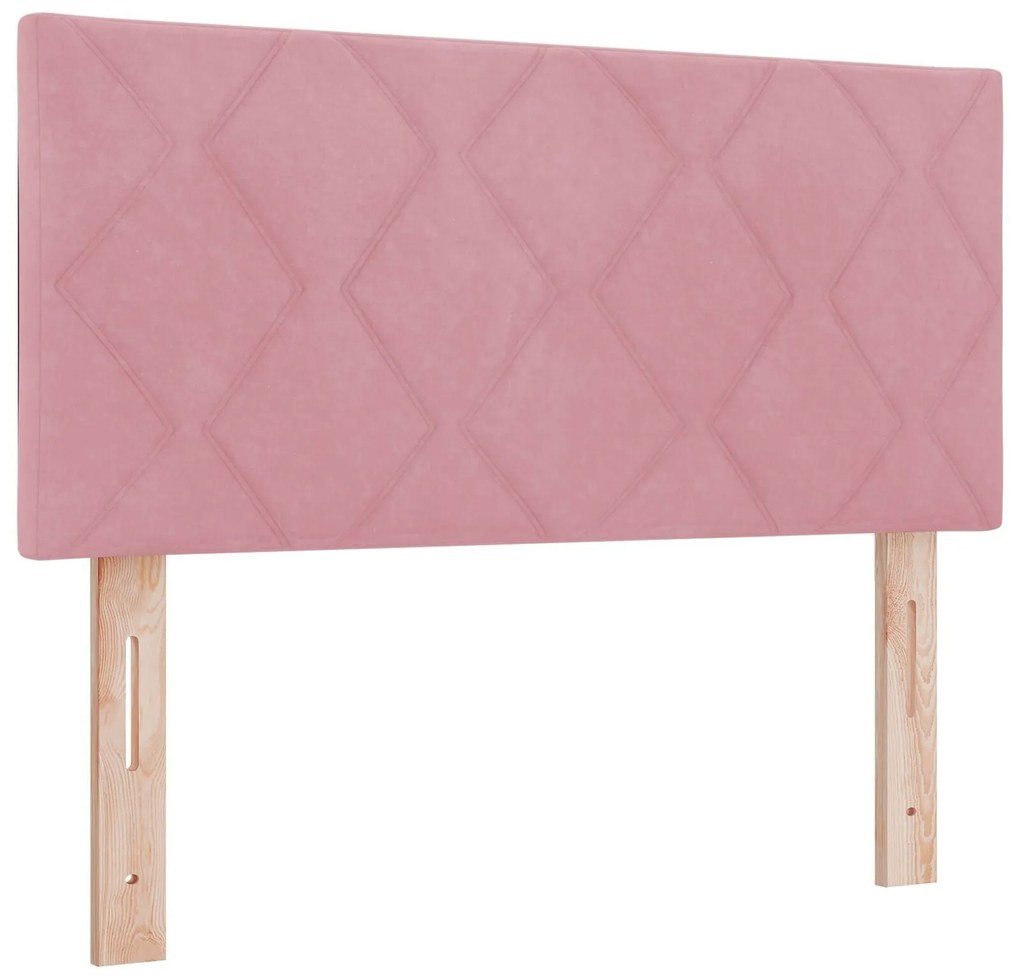 Cama Box com Colchão vidaXL Rosa 90x190 cm em Veludo