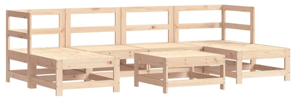 7 pcs conjunto lounge jardim c/ almofadões madeira maciça