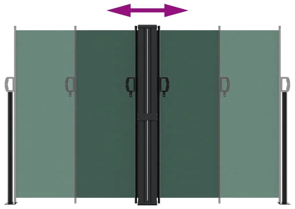 Toldo lateral retrátil 160x1200 cm verde-escuro