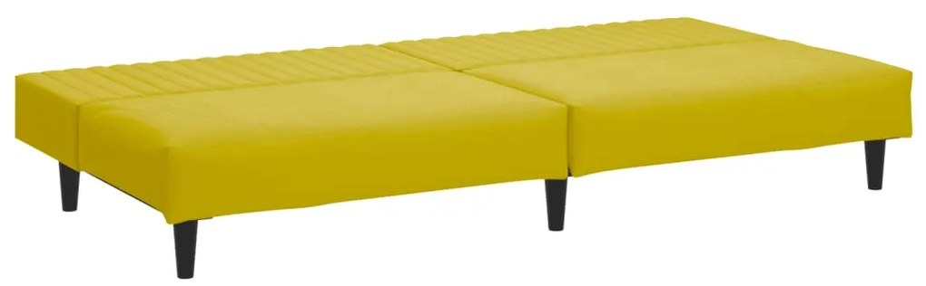 2 pcs conjunto de sofás veludo amarelo
