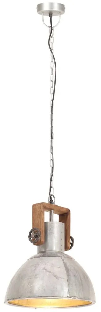 Candeeiro suspenso industrial redondo 25 W 30 cm E27 prateado
