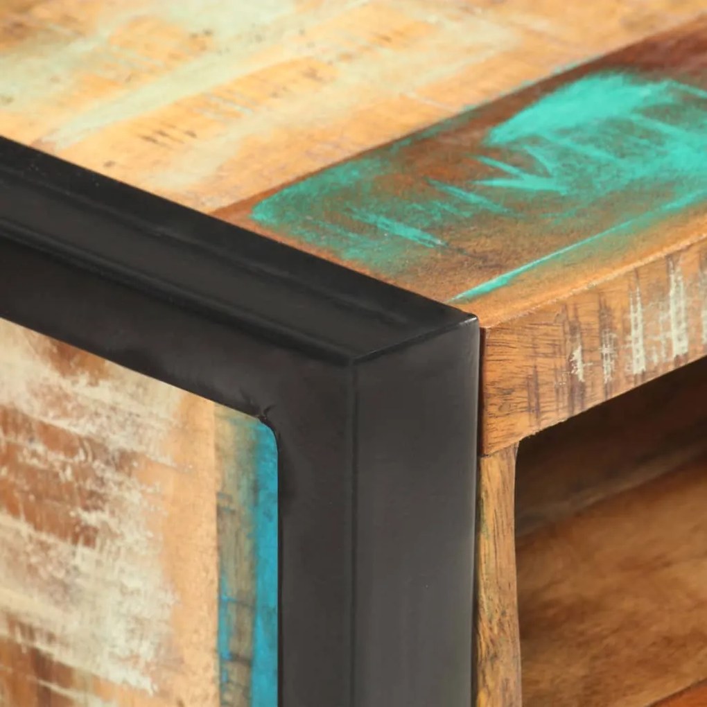 Mesa de cabeceira 40x35x55 cm madeira recuperada maciça