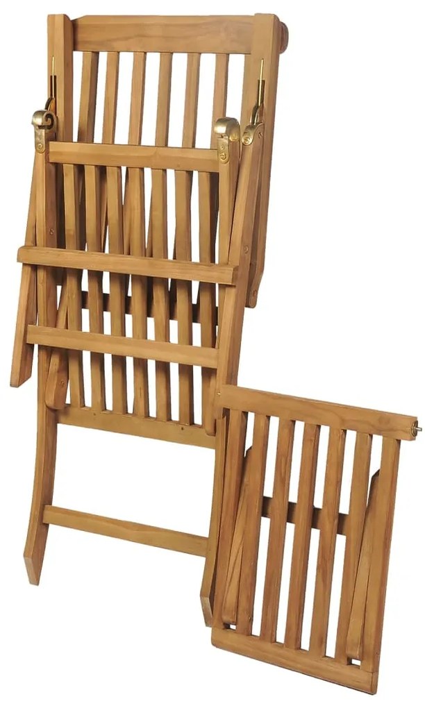 Cadeiras de jardim c/ apoios de pés 2 pcs teca maciça