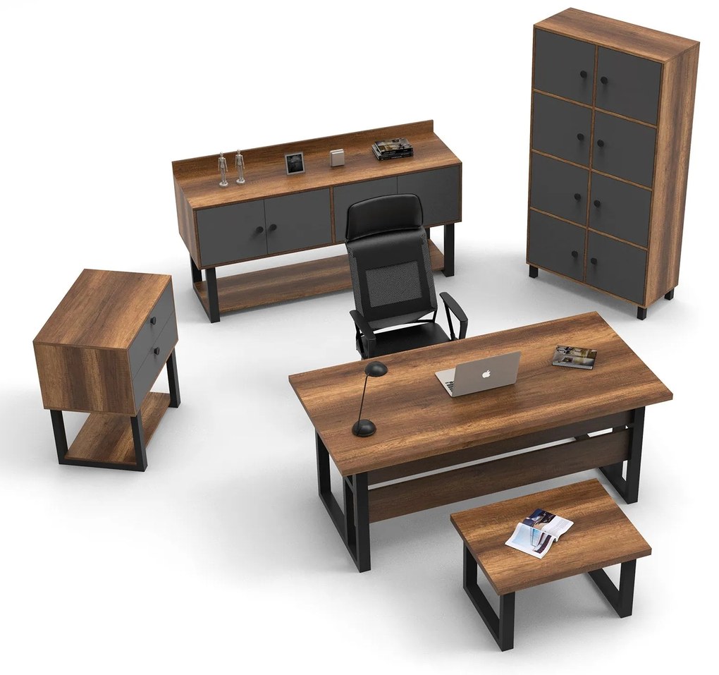 Conjunto de Mobiliário de Escritório MN11 – Barroco Antracite – Divers