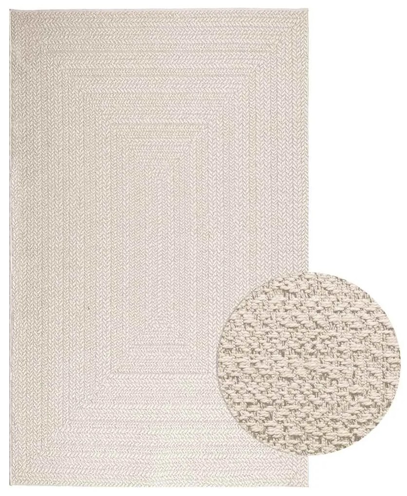 vidaXL Tapete ZIZUR creme 160x230cm aspeto de juta interior e exterior