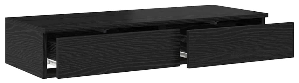 Gavetas de Cama vidaXL Pretas 80x36,5x16,5 cm Madeira Derivada