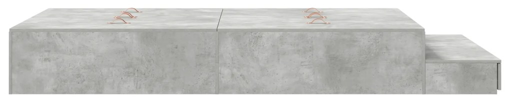 Cama de Armazenamento Cinza Concreto 120x190 cm