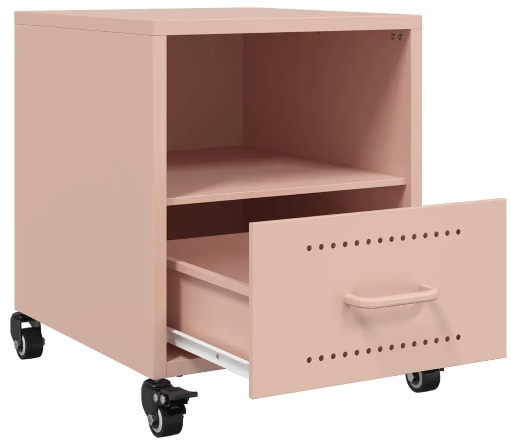 Mesas de cabeceira 2 pcs 36x39x43,5 cm aço rosa