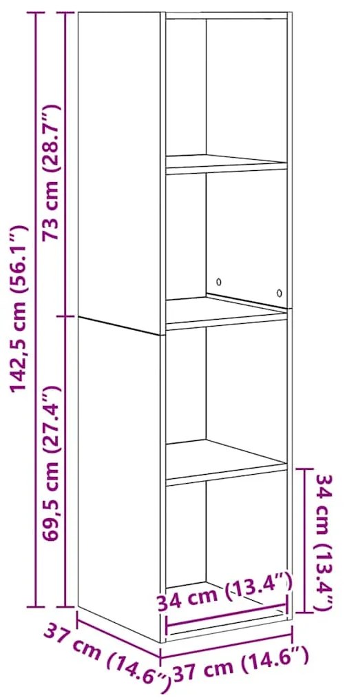 Conjunto de móvel de TV 4 pcs carvalho artisiano