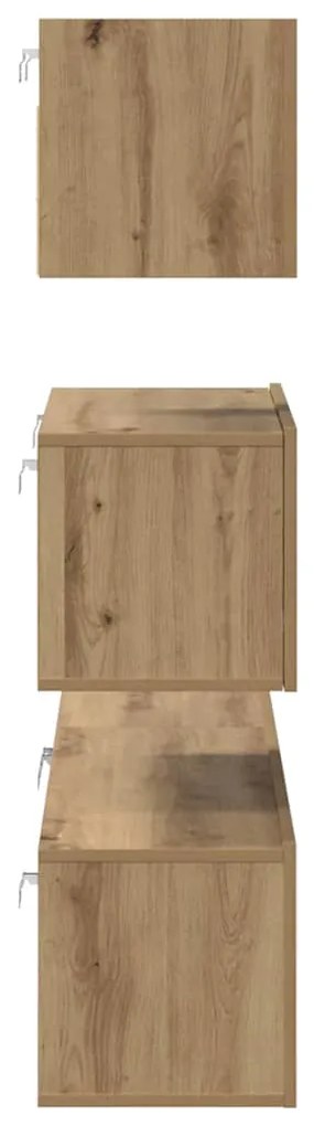 Conjunto de móvel de TV 4 pcs carvalho artisiano