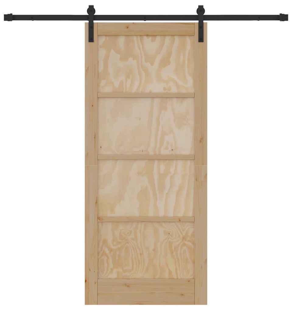Porta Deslizante vidaXL com Conjunto de Ferragens 86x198.5 cm Madeira