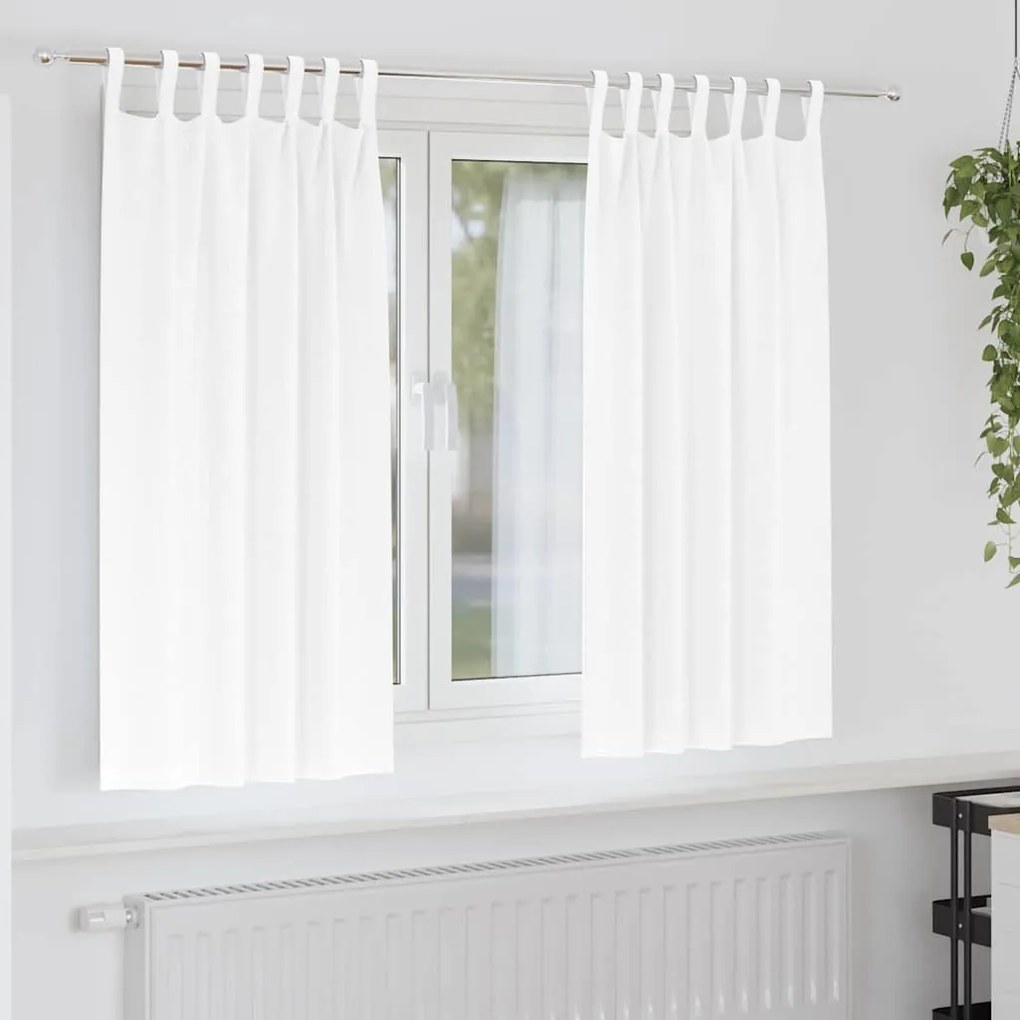 vidaXL Cortinas Blackout com Argolas 2 pcs Branco Puro 175 x 140 cm