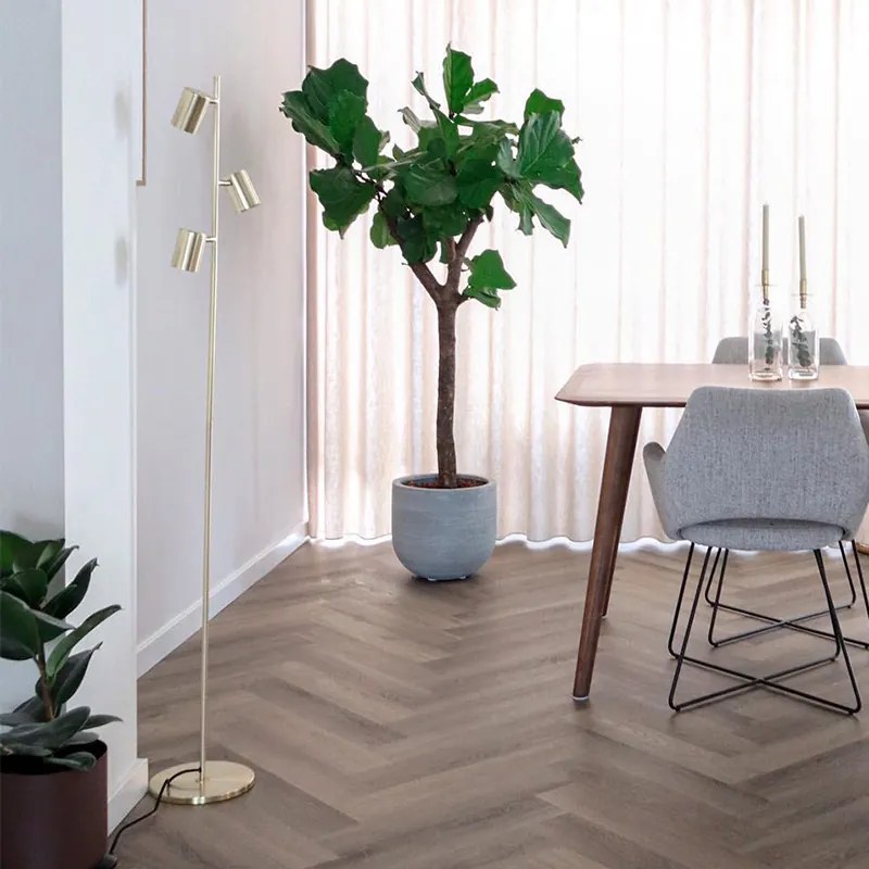 Candeeiro de pé moderno latão 3 luzes - Jeana