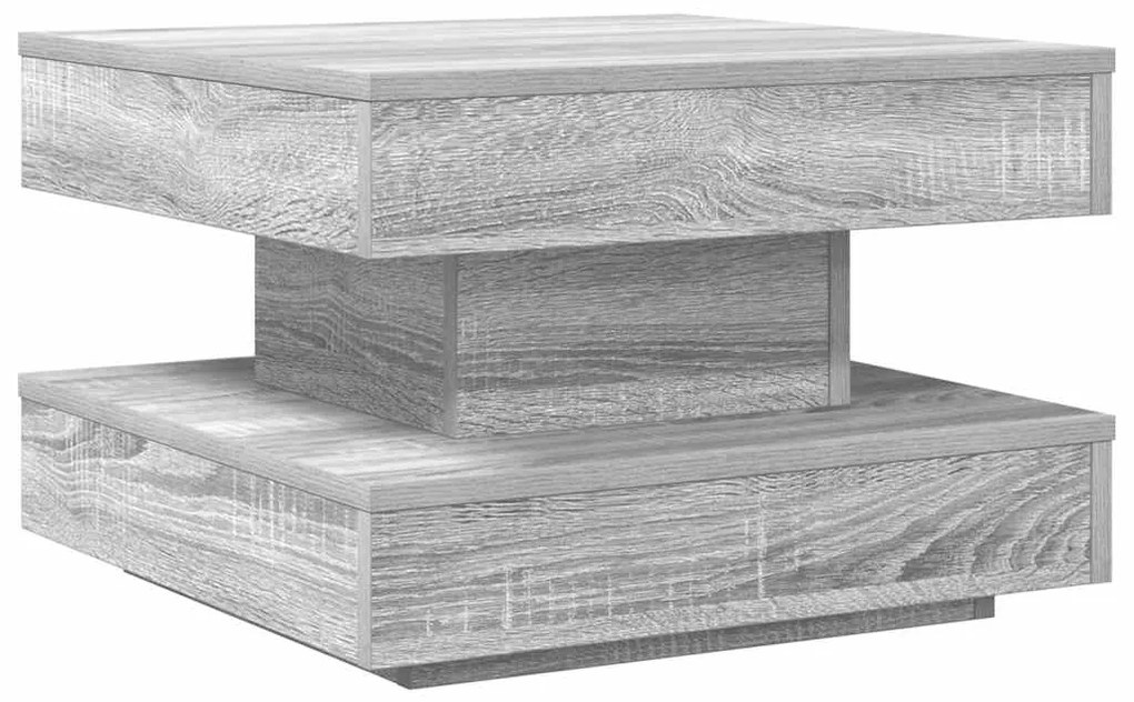 Mesa de centro rotativa a 360 graus 50x50x34,5 cm sonoma cinza