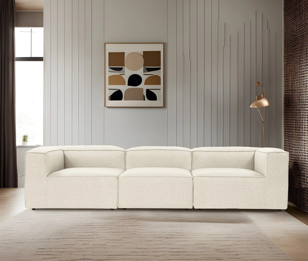 Sofá de 3 Lugares Fora – Ecru – 297x66x105 cm