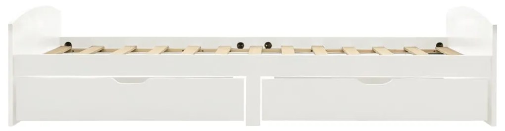 Estrutura de cama com 2 gavetas 90x200 cm pinho maciço branco