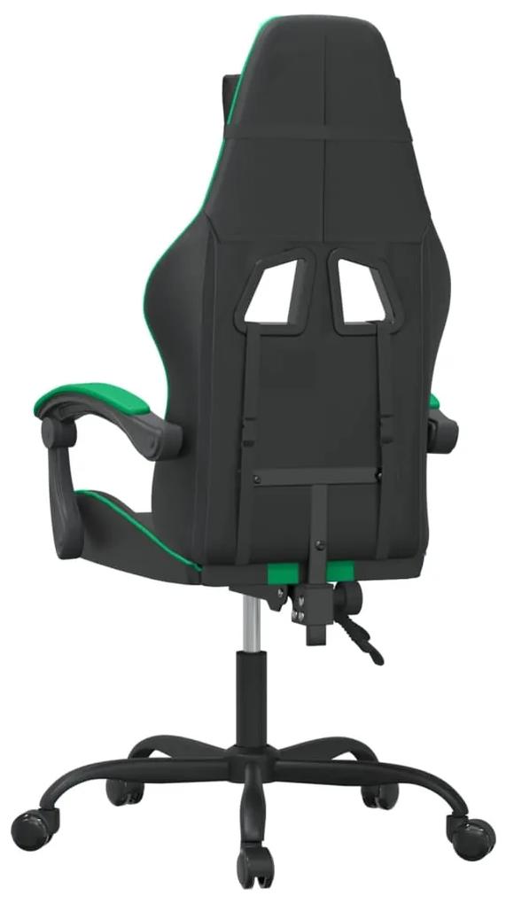 Cadeira gaming couro artificial preto e verde