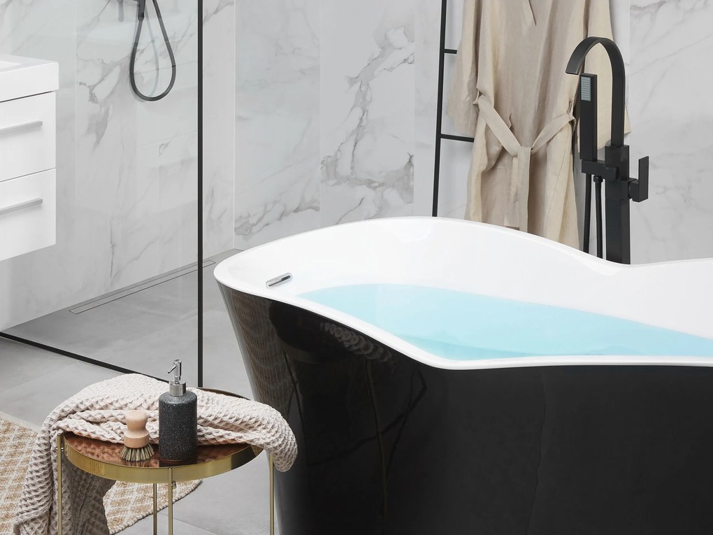 Banheira autónoma em acrílico preto 170 x 80 cm DULCINA Beliani