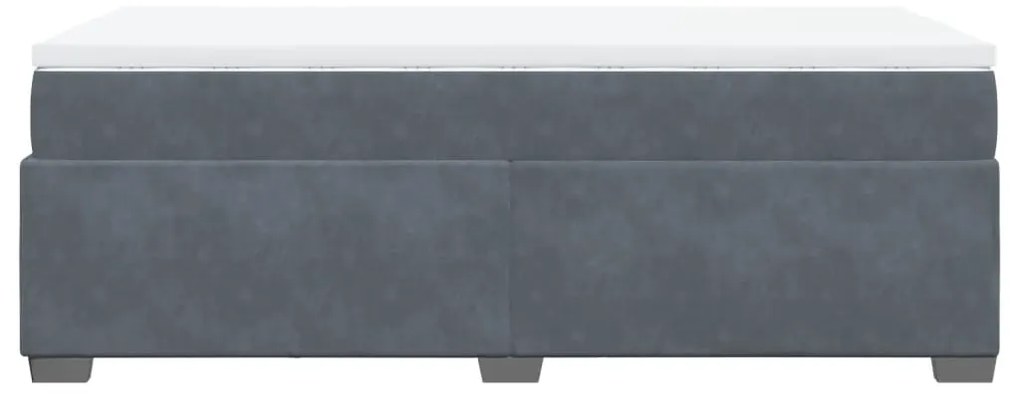 Cama com molas/colchão 80x200 cm veludo cinza-escuro