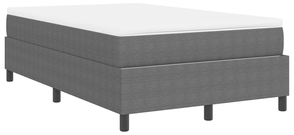 Cama Box Spring com Colchão Cinza Claro - 120 x 200 cm em tecido cordu