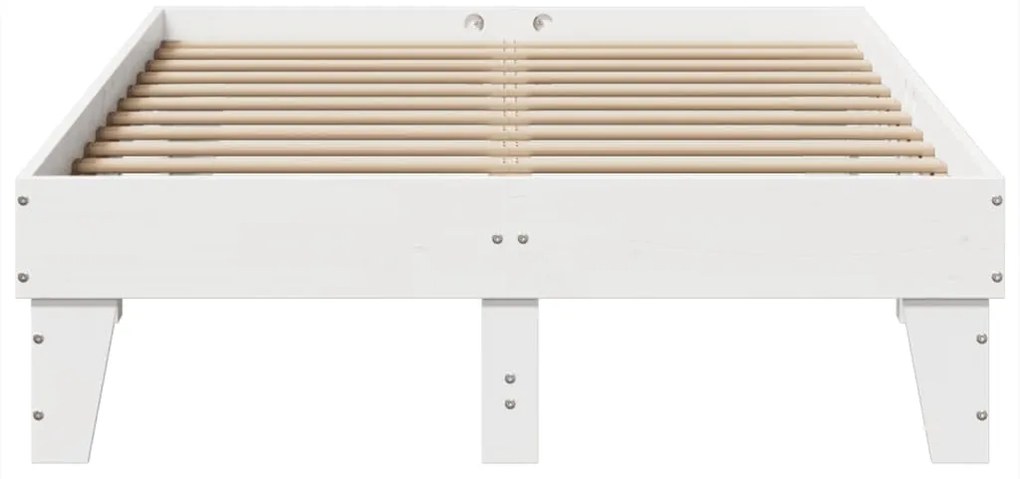 Cama sem colchão 120x200 cm madeira de pinho maciça branco