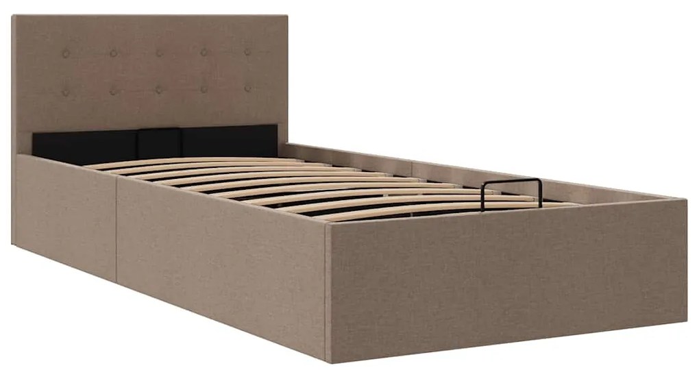 Cama hidráulica c/ arrumação 100x200cm tecido cinza-acastanhado