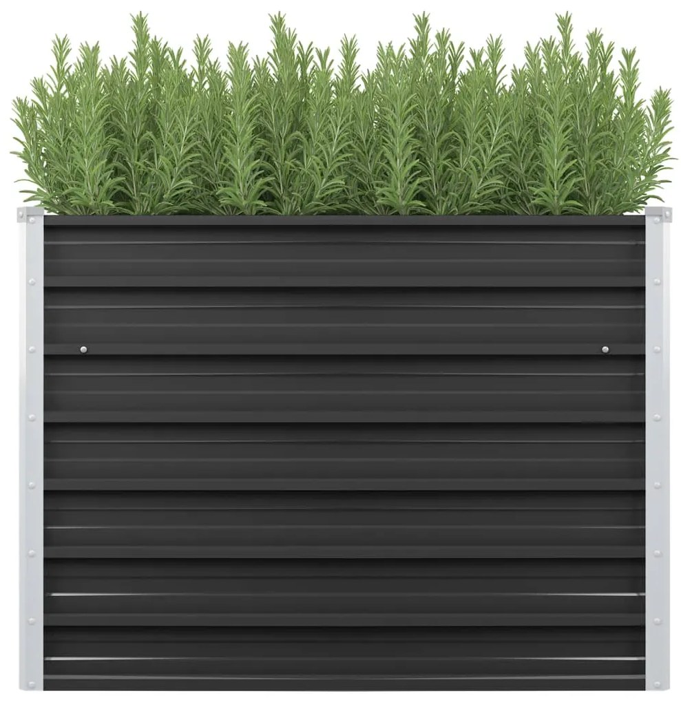 vidaXL Canteiro elevado jardim aço galvanizado 100x40x77 cm antracite