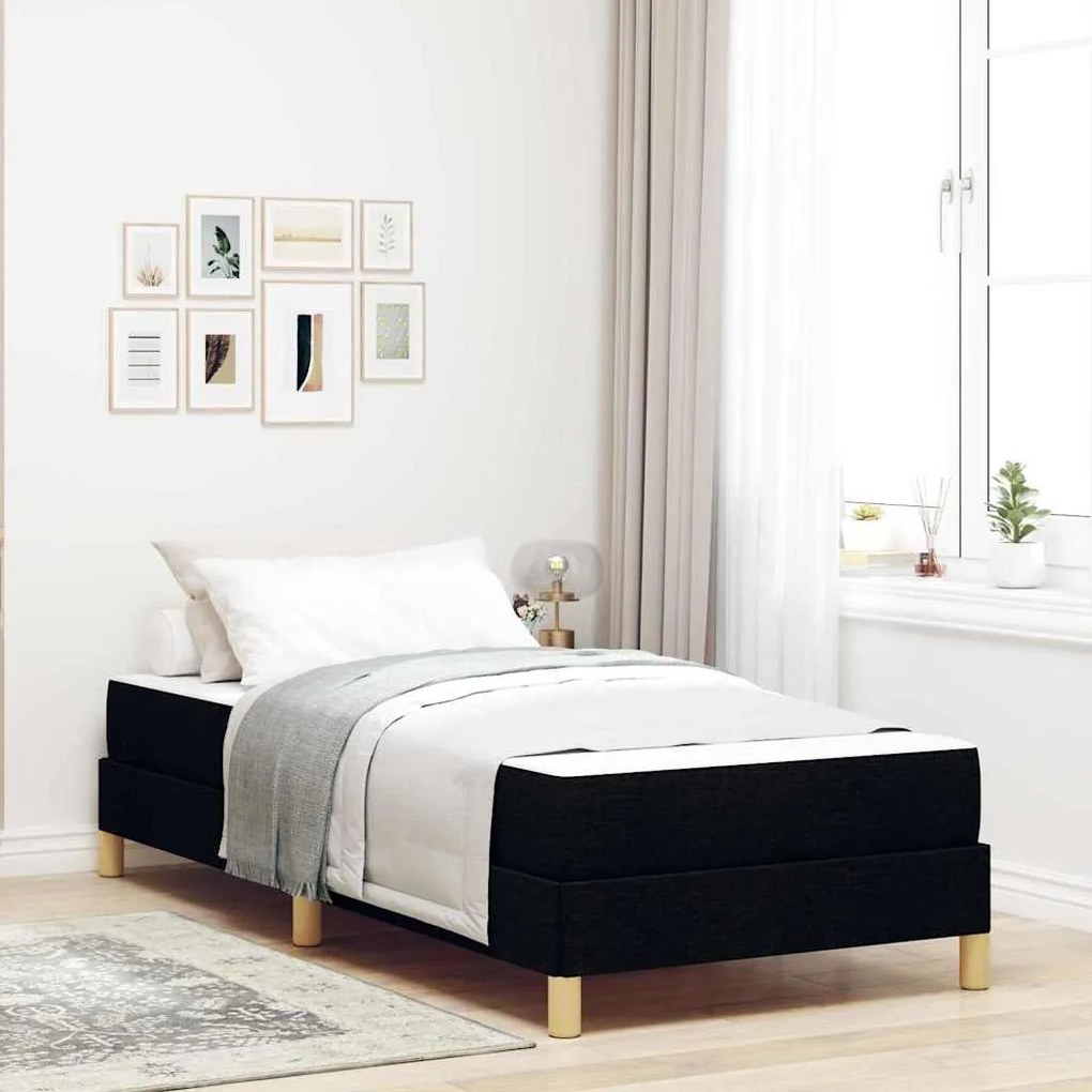 vidaXL Cama Box Preto, Marrom 90 x 190 cm