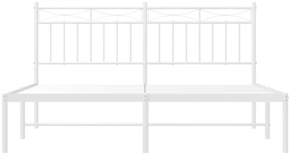 Estrutura de cama com cabeceira 150x200 cm metal branco
