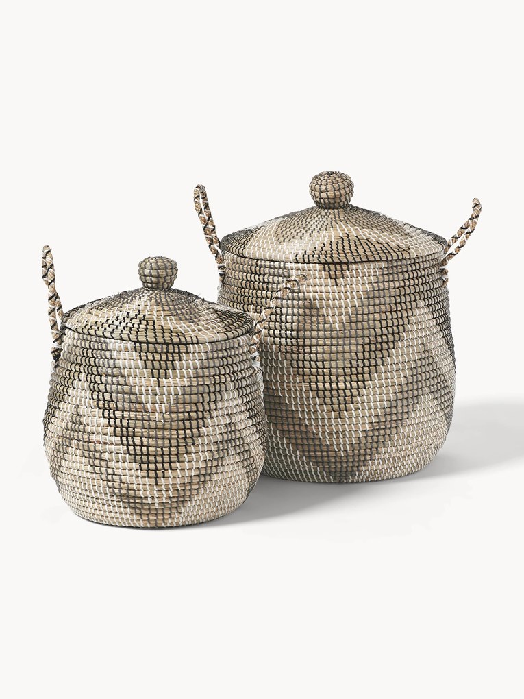 Cestos com tampas Mija, conjunto de 2