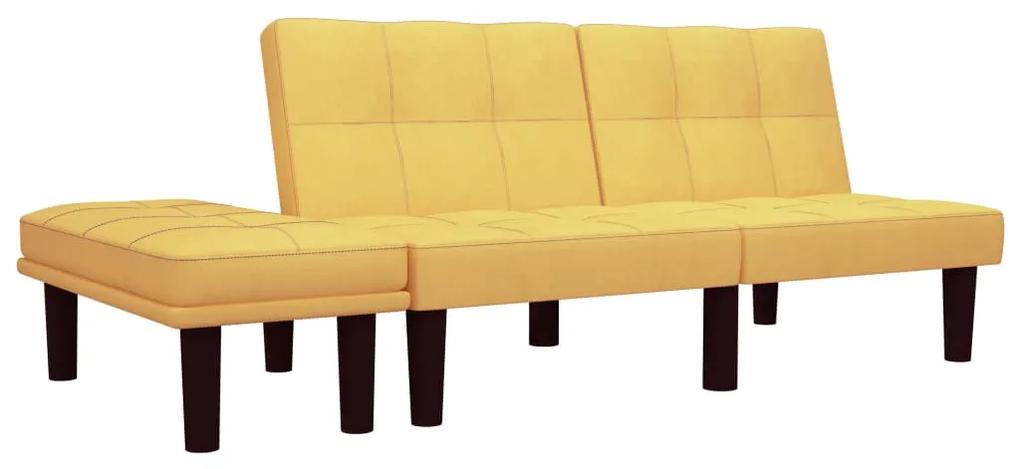 Sofá de 2 lugares em tecido amarelo