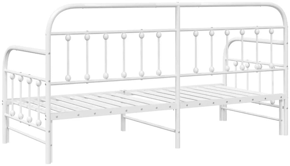 Estrutura de Daybed vidaXL com Cama de Rodízio Branca 75x190 cm Aço