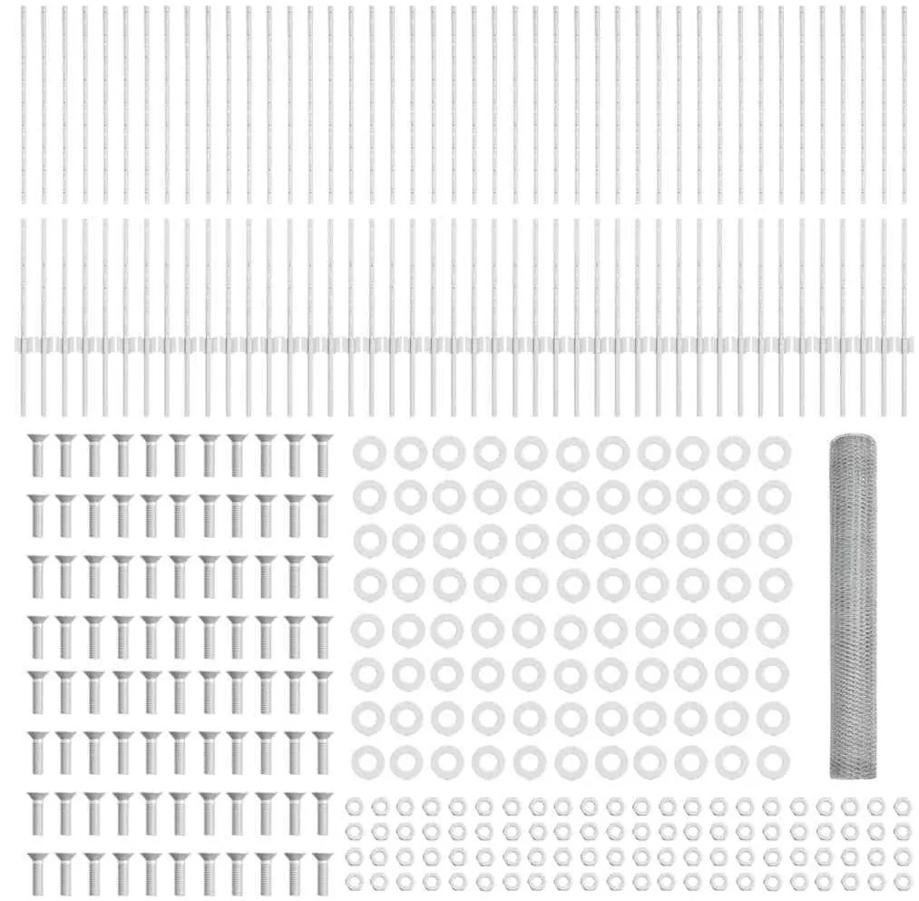 Postes de Cerca vidaXL 22 pcs U-Channel 120 cm Aço Galvanizado