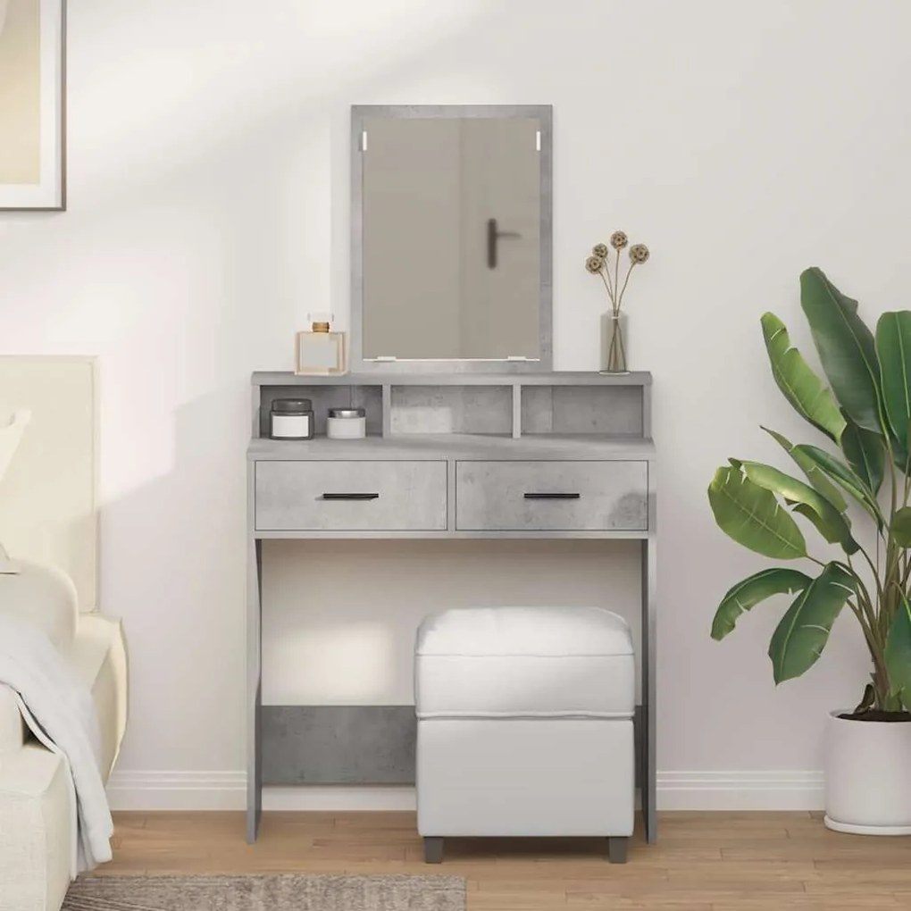 vidaXL Mesa de vestir Cinzento 79 x 41 x 140 cm Madeira processada