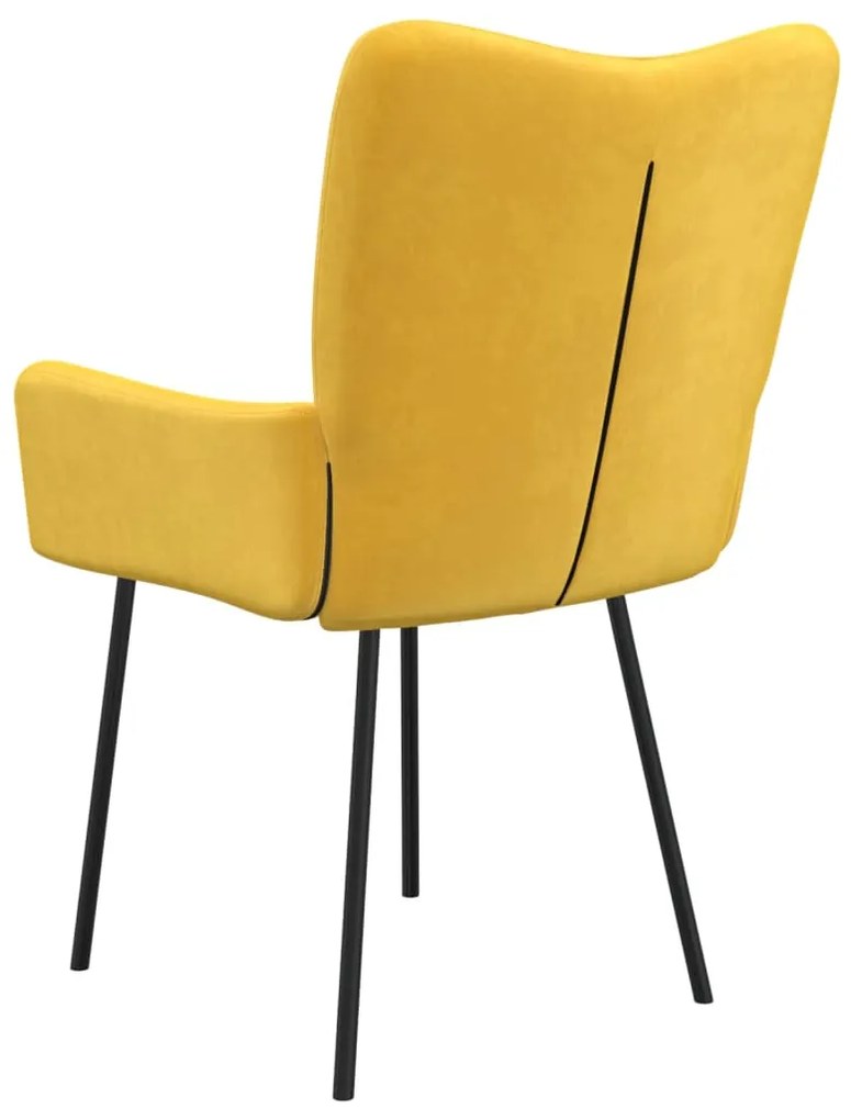 Cadeiras de jantar 2 pcs veludo amarelo
