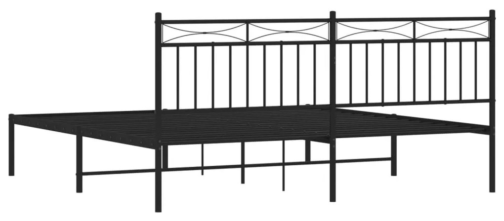 Estrutura de cama em metal com cabeceira 180x200 cm preto