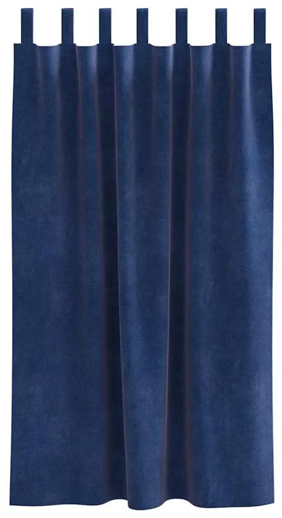 Cortinas Blackout vidaXL com Laços de Suspensão 2 pcs Veludo Azul Escu