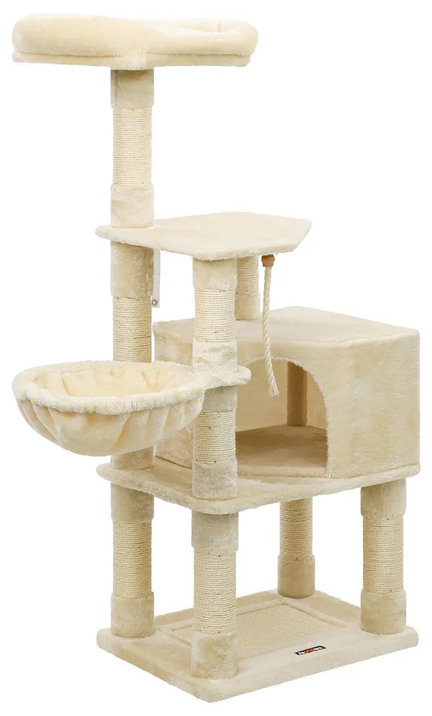 Arranhador Gatos de 138 cm com plataforma 55 x 40 x 138 cm Bege